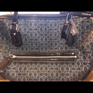 Brand new black metallic coach purse